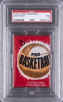 1979/80 Topps Basketball Unopened Wax Pack - PSA NM 7